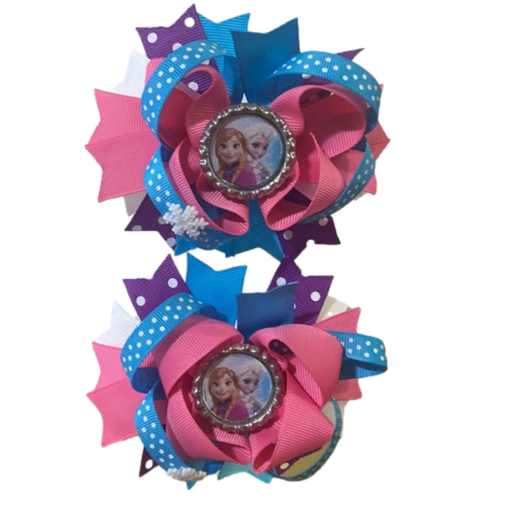 𝅺Disney Frozen Elsa and Ana hair bow set​​​